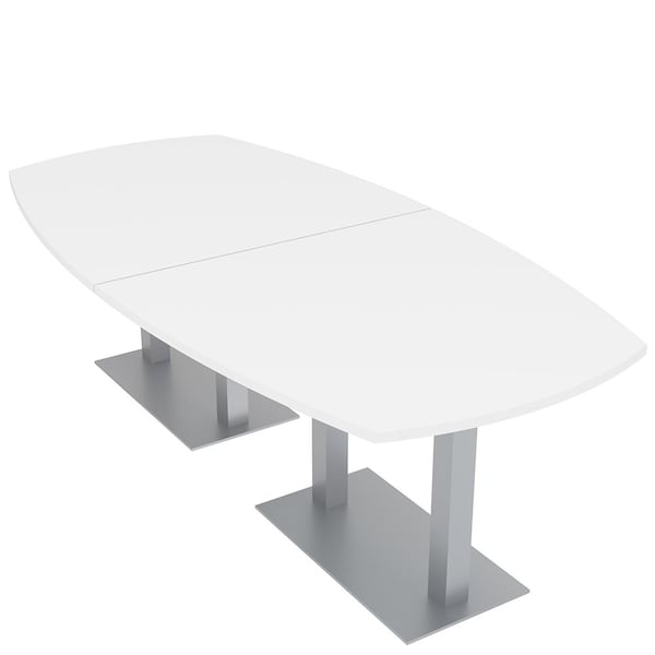 45 in W, 96 in L, 29 in H, Engineered Wood Top, White